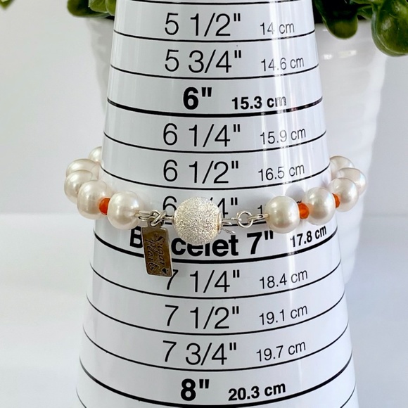 Freshwater Pearl & Carnelian Bracelet - Picture 5 of 5
